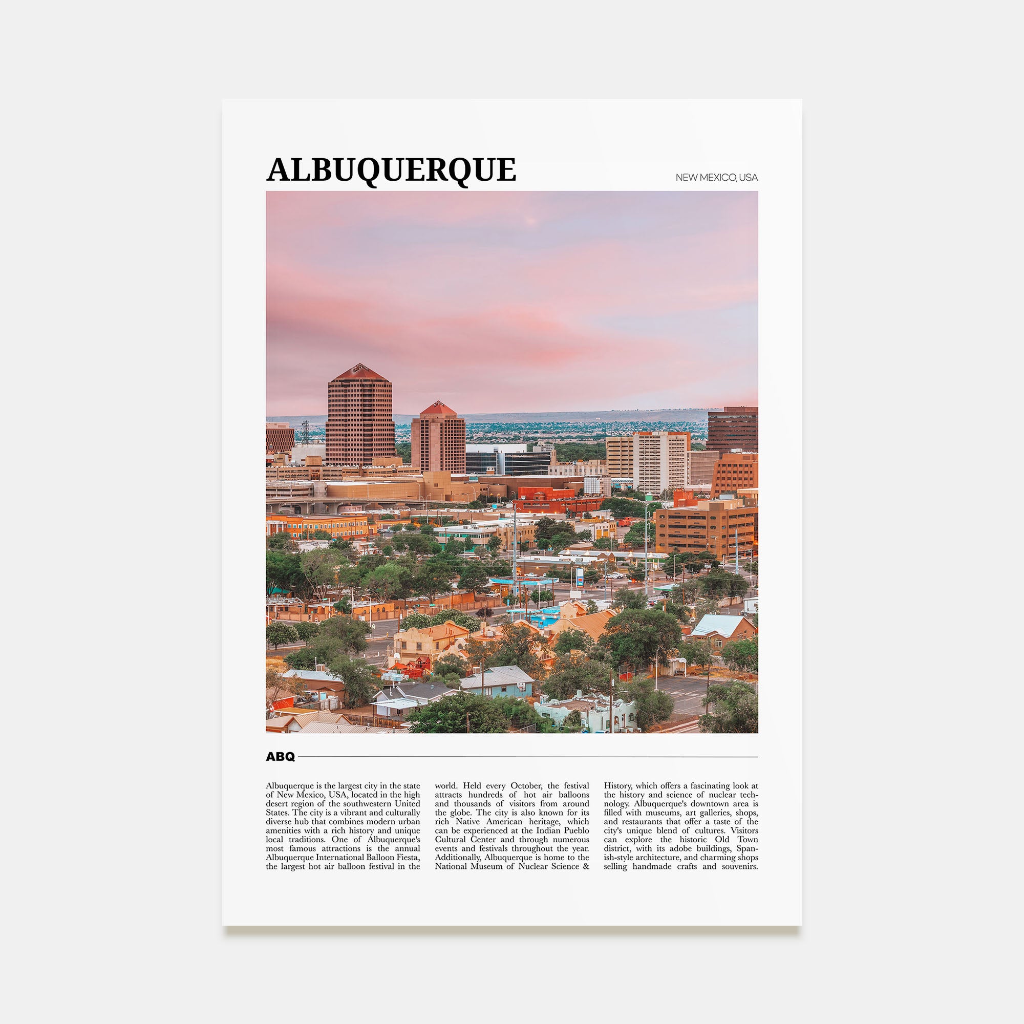 Albuquerque Travel Color Poster