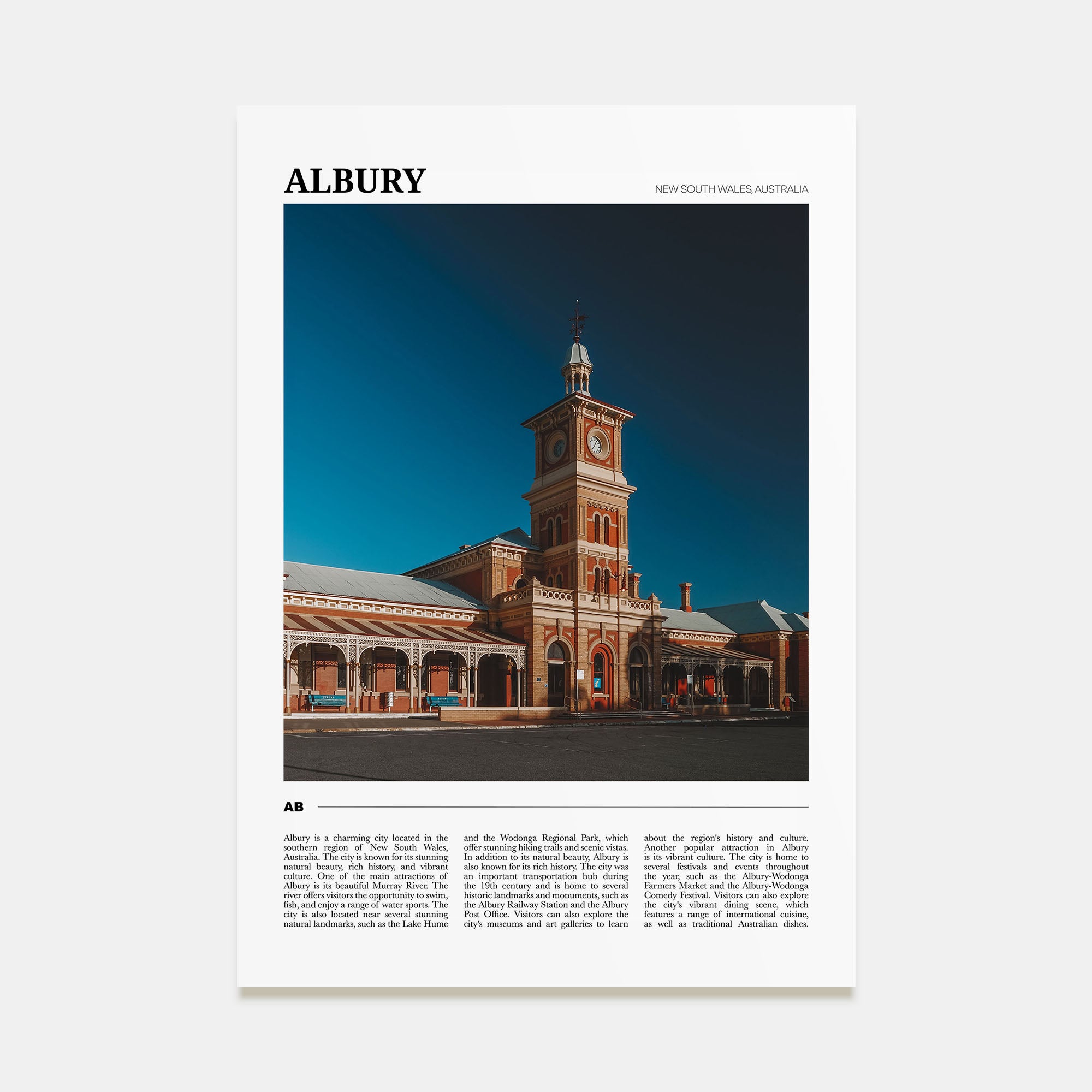 Albury Travel Color Poster