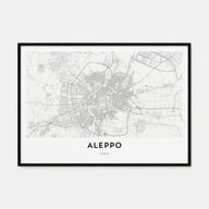 Aleppo Map Landscape Poster