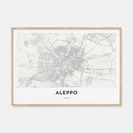 Aleppo Map Landscape Poster