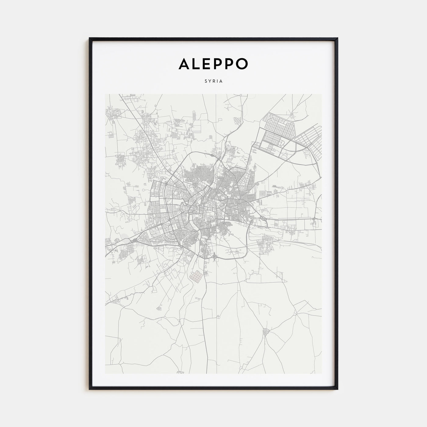 Aleppo Map Portrait Poster