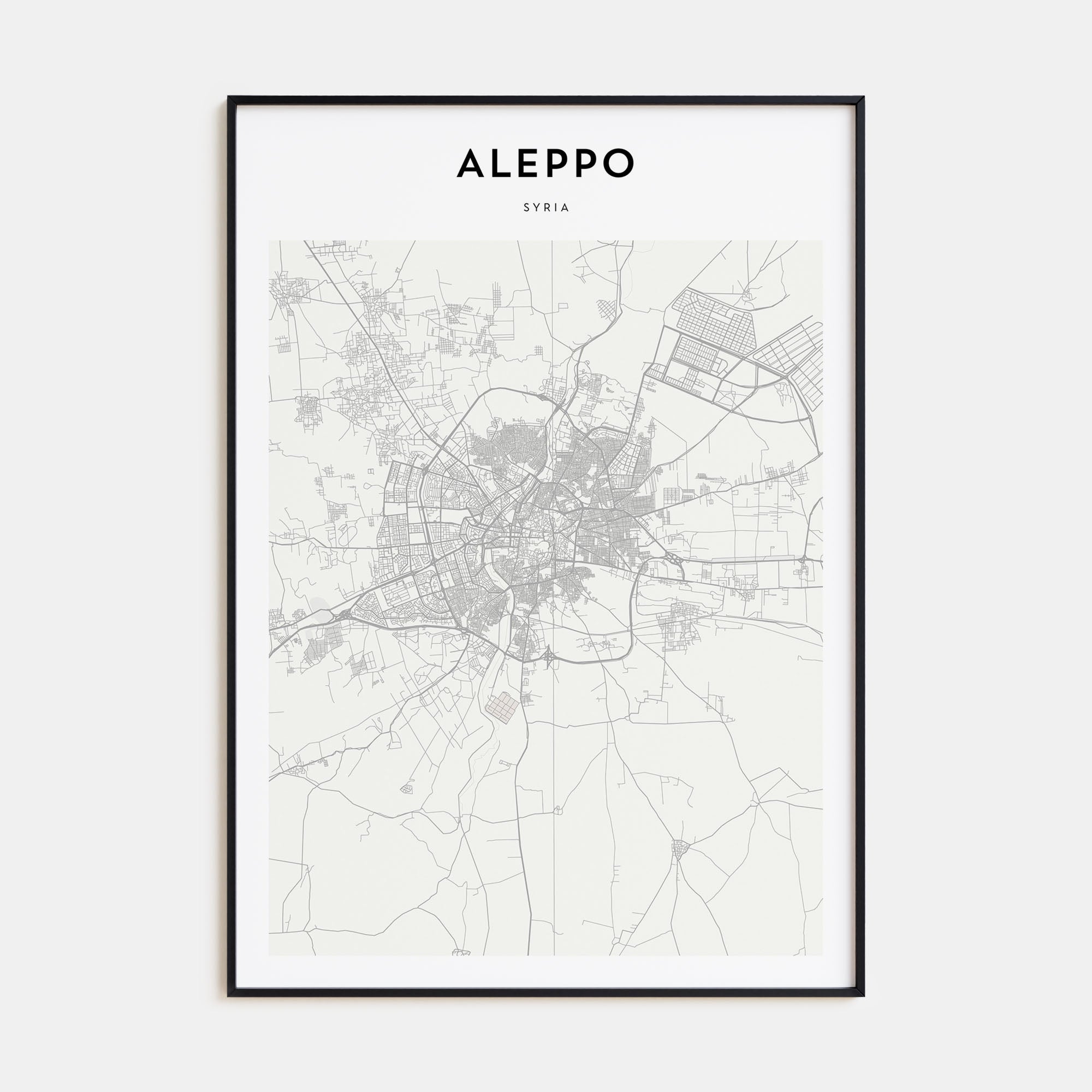 Aleppo Map Portrait Poster