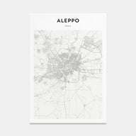 Aleppo Map Portrait Poster