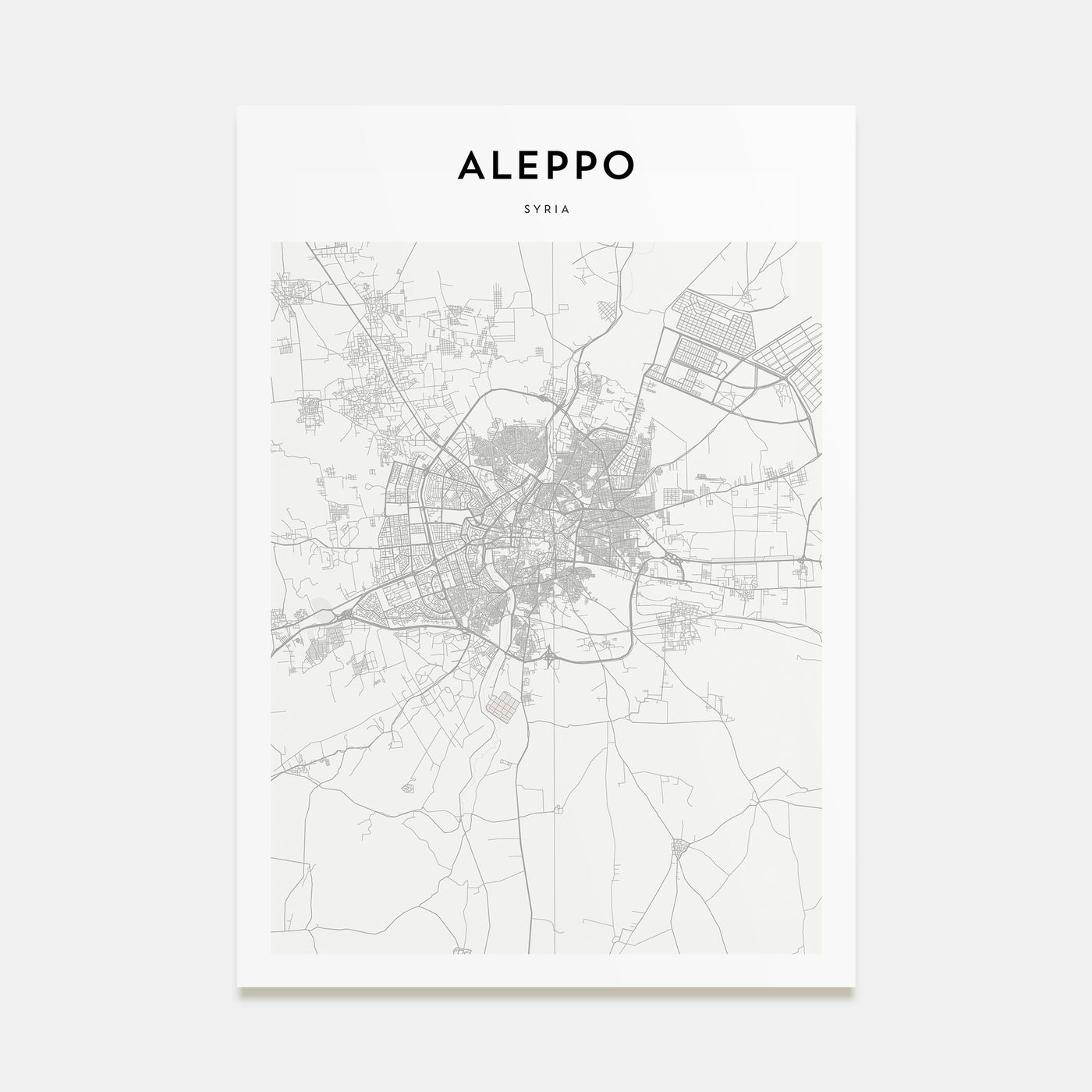 Aleppo Map Portrait Poster