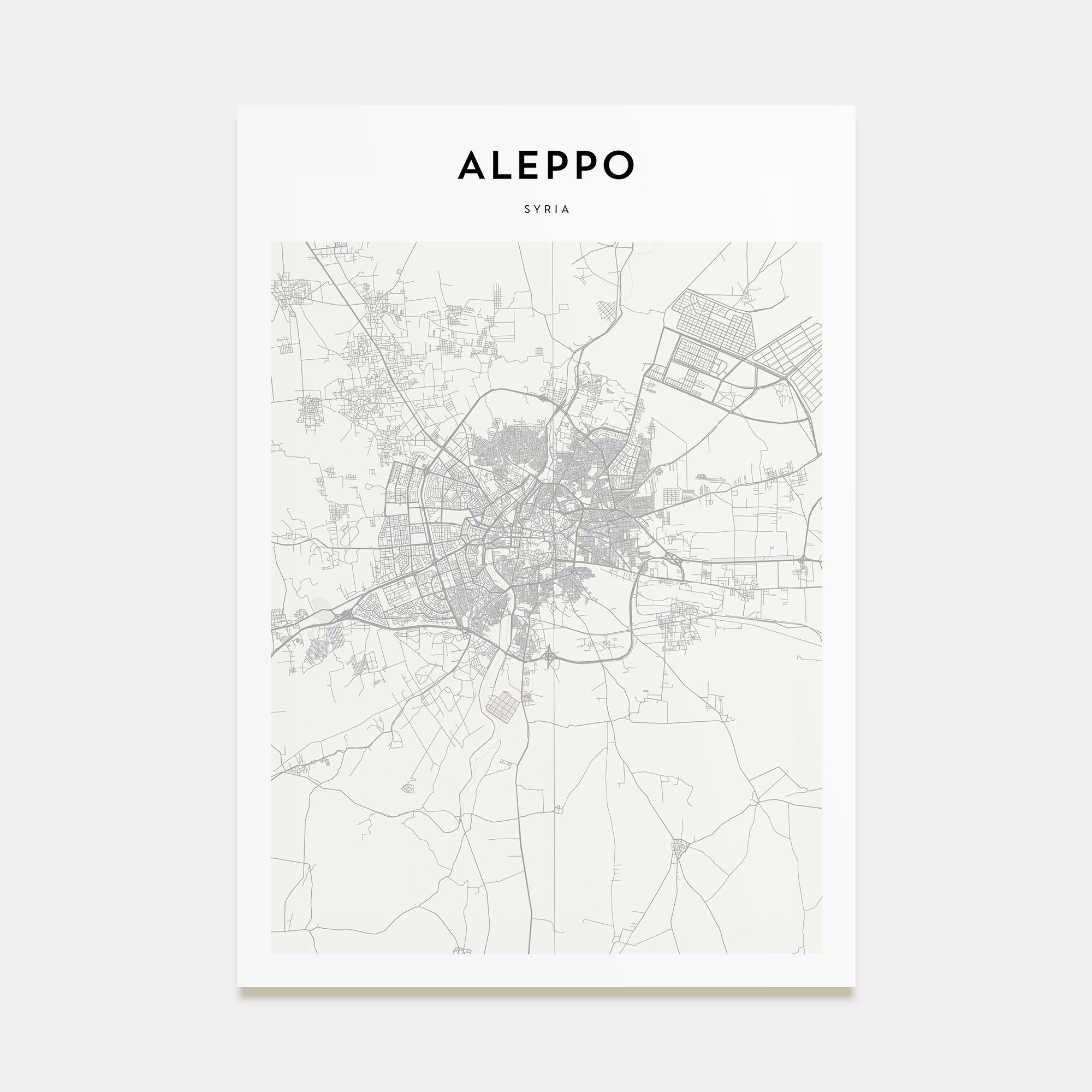 Aleppo Map Portrait Poster