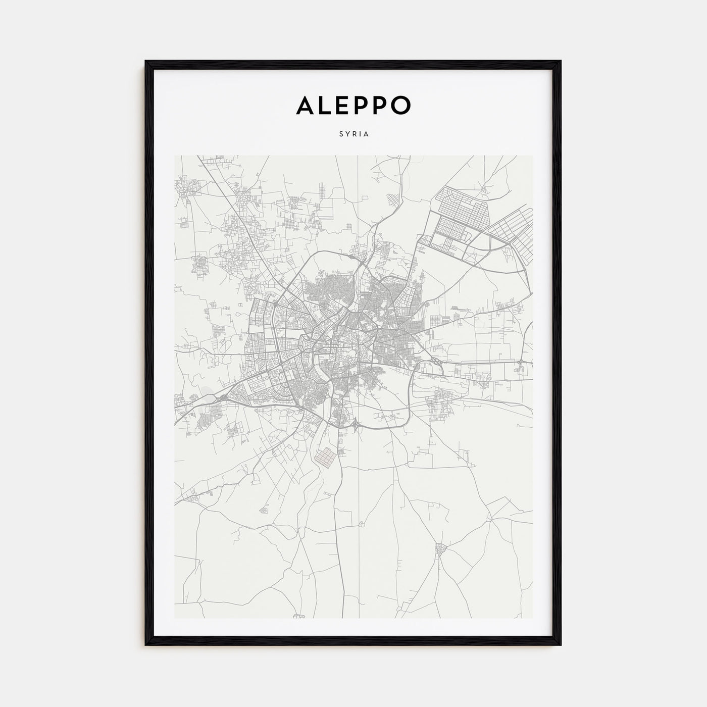 Aleppo Map Portrait Poster