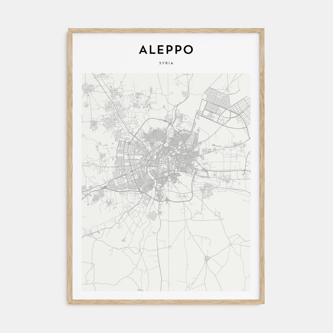 Aleppo Map Portrait Poster
