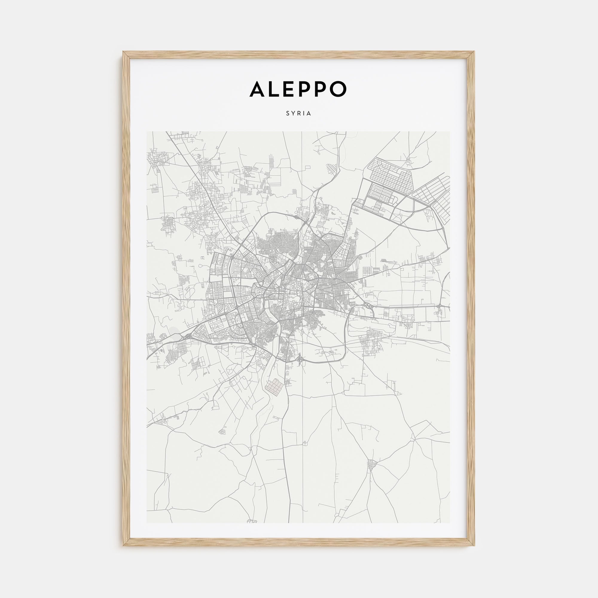 Aleppo Map Portrait Poster