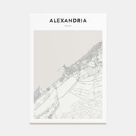 Alexandria, Egypt Map Portrait Poster