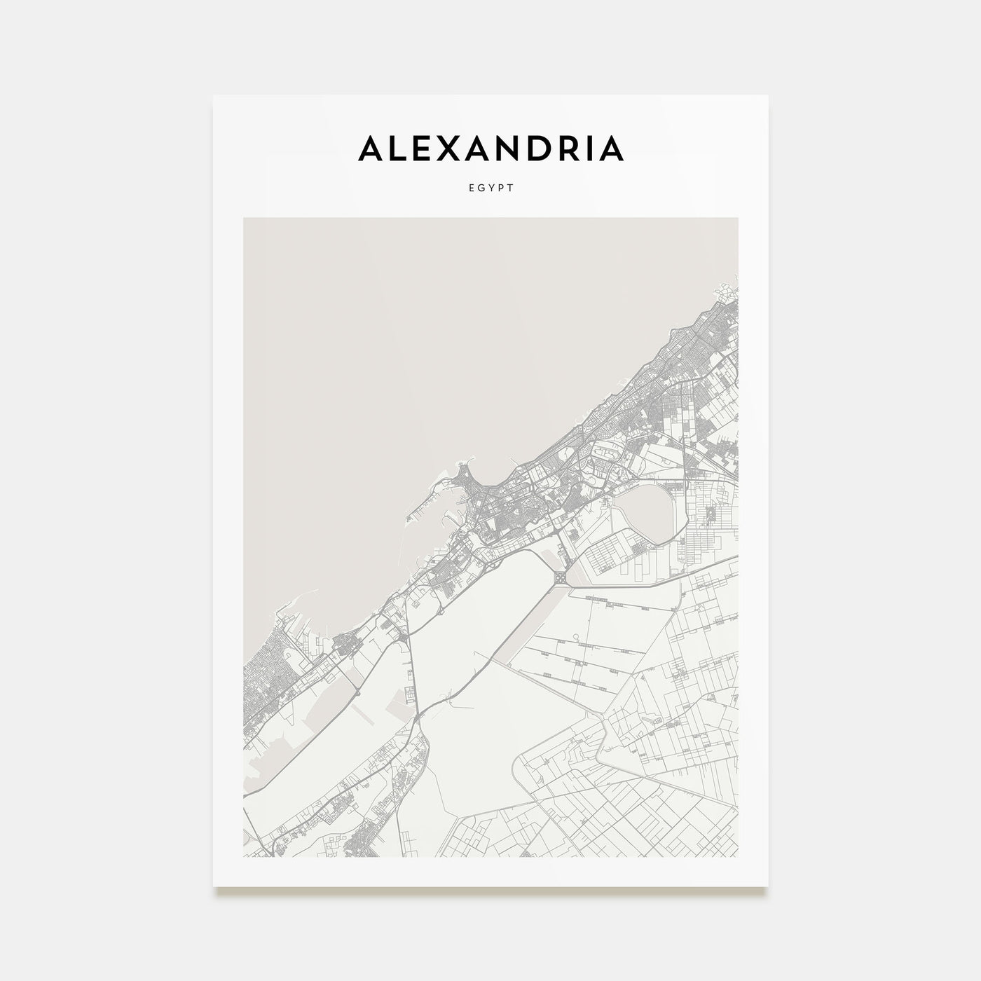 Alexandria, Egypt Map Portrait Poster