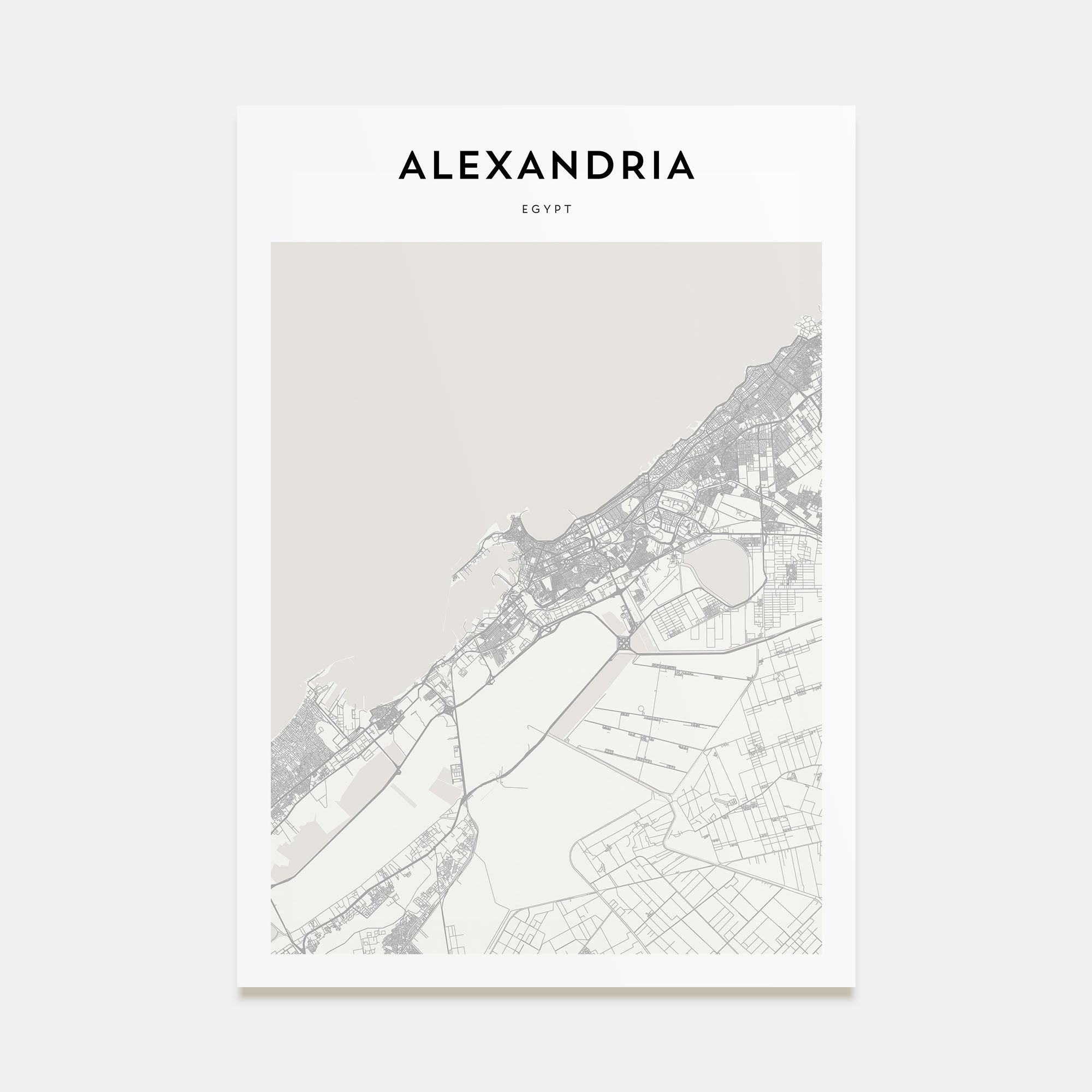 Alexandria, Egypt Map Portrait Poster