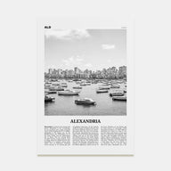 Alexandria, Egypt Travel B&W Poster