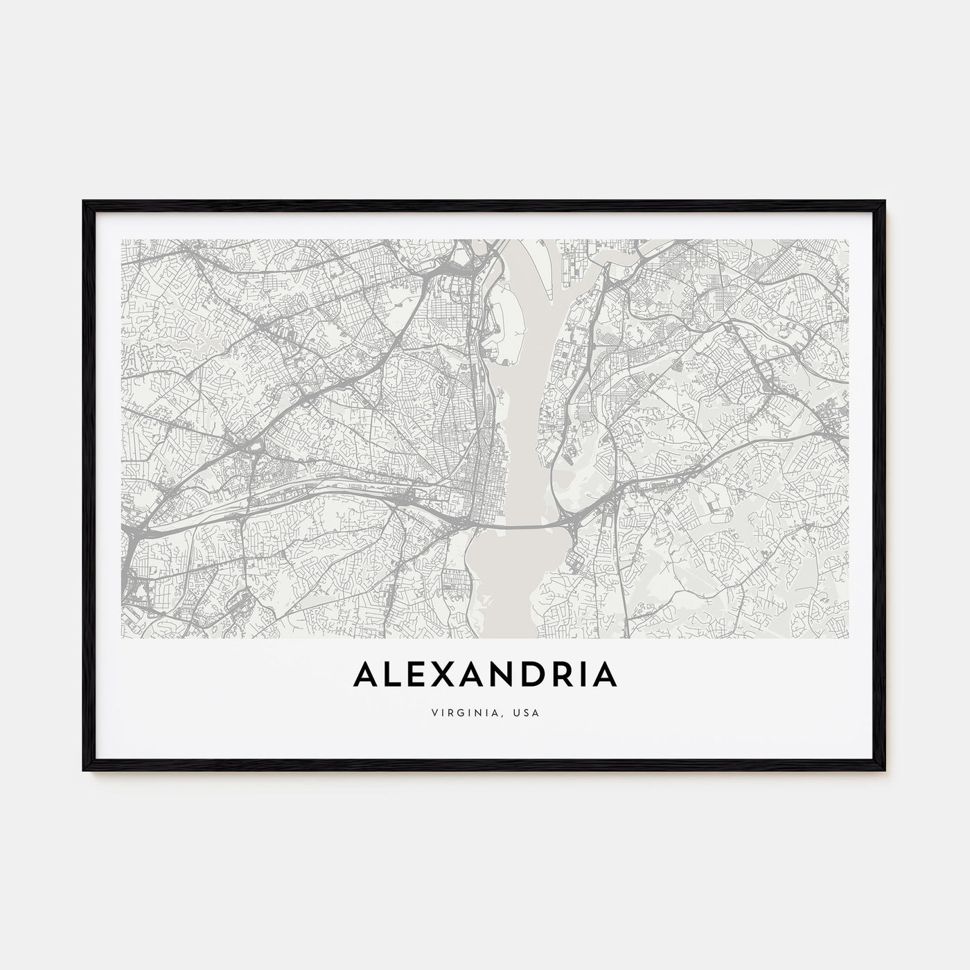 Alexandria, Virginia Map Landscape Poster