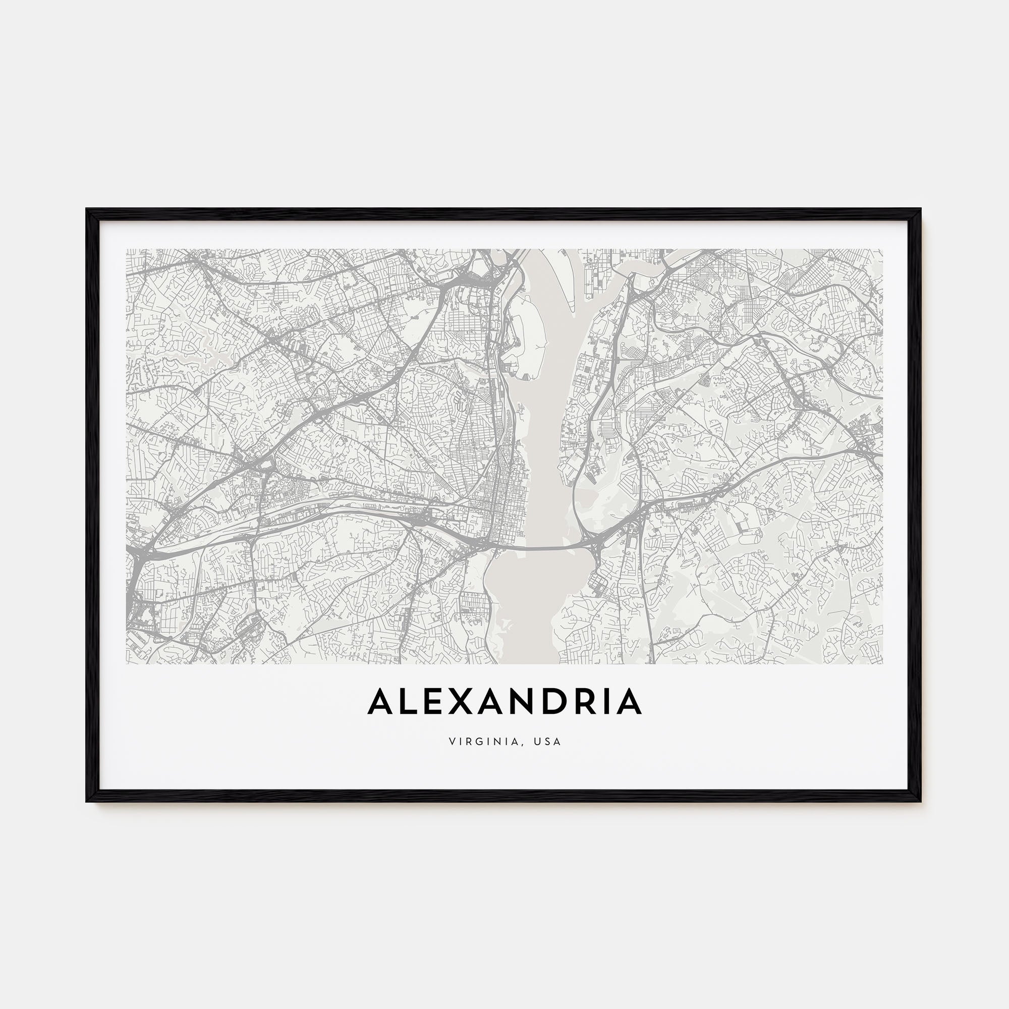 Alexandria, Virginia Map Landscape Poster