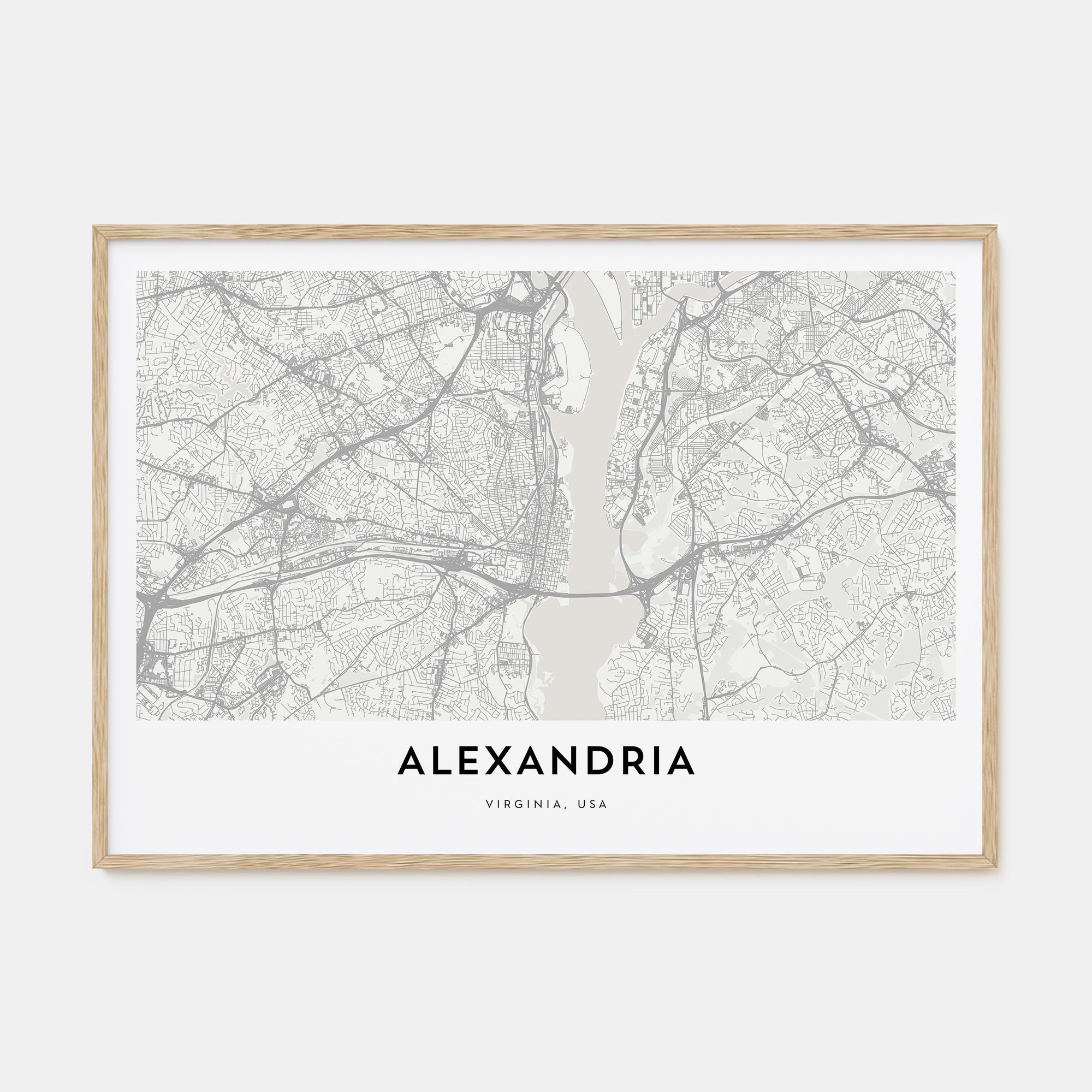 Alexandria, Virginia Map Landscape Poster