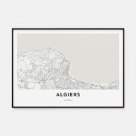 Algiers Map Landscape Poster