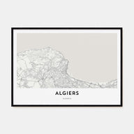 Algiers Map Landscape Poster