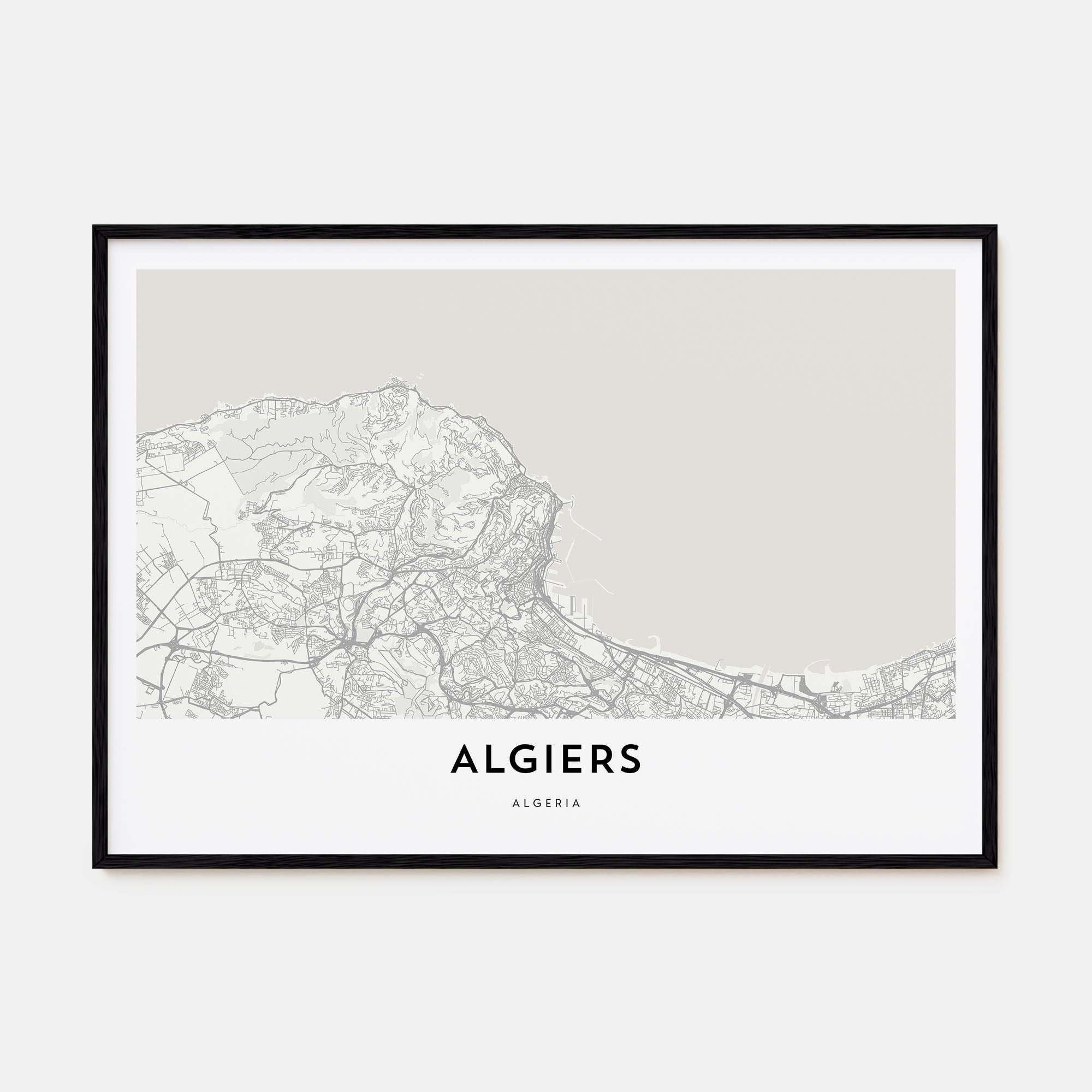 Algiers Map Landscape Poster
