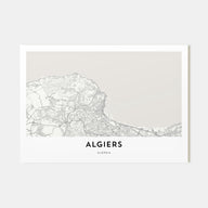 Algiers Map Landscape Poster