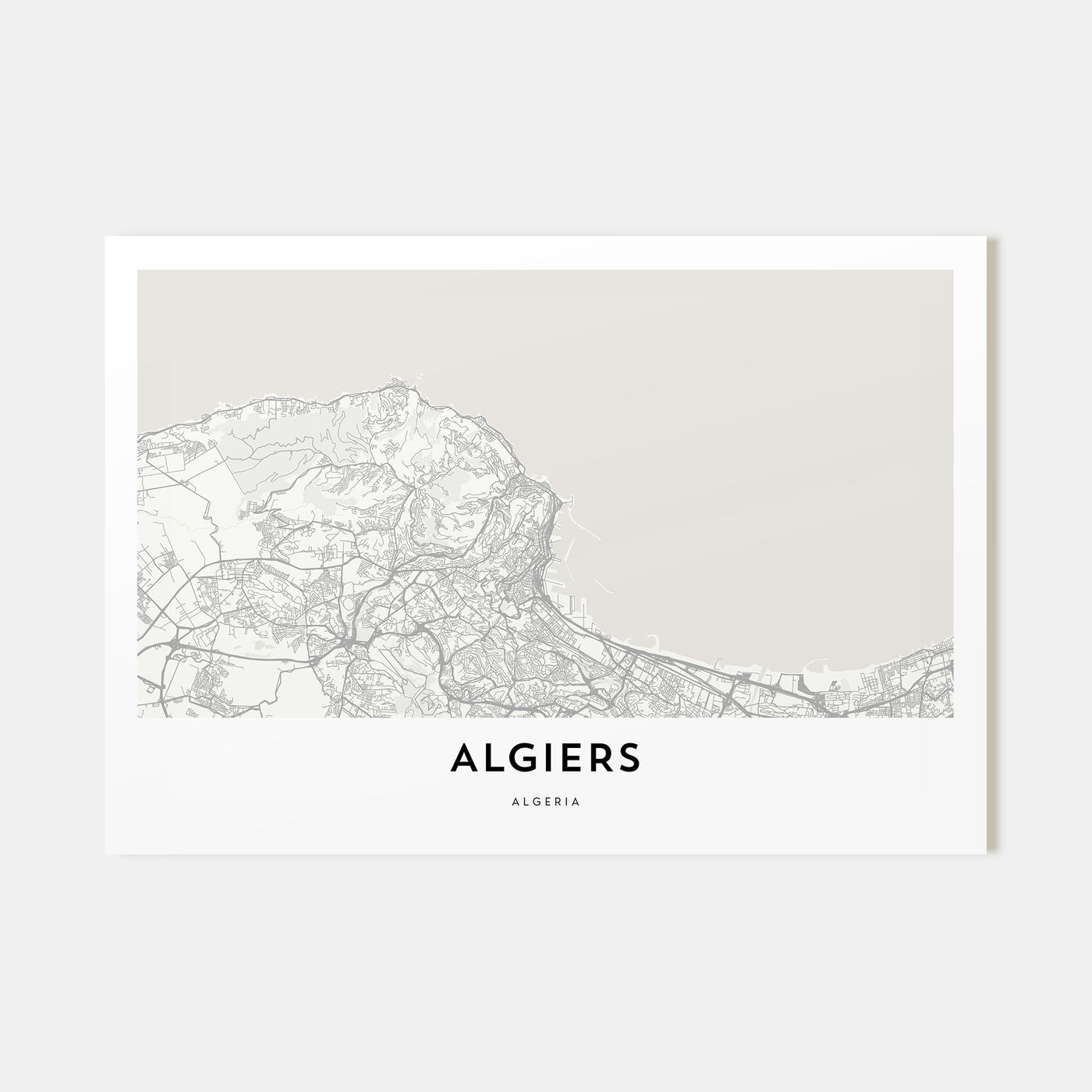 Algiers Map Landscape Poster
