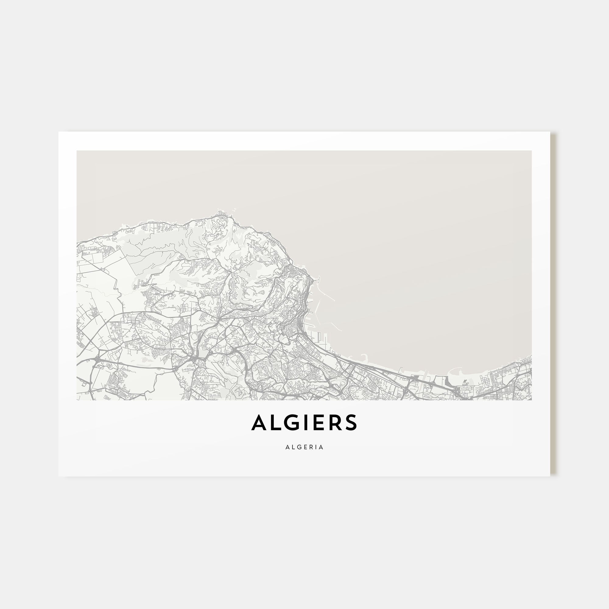 Algiers Map Landscape Poster