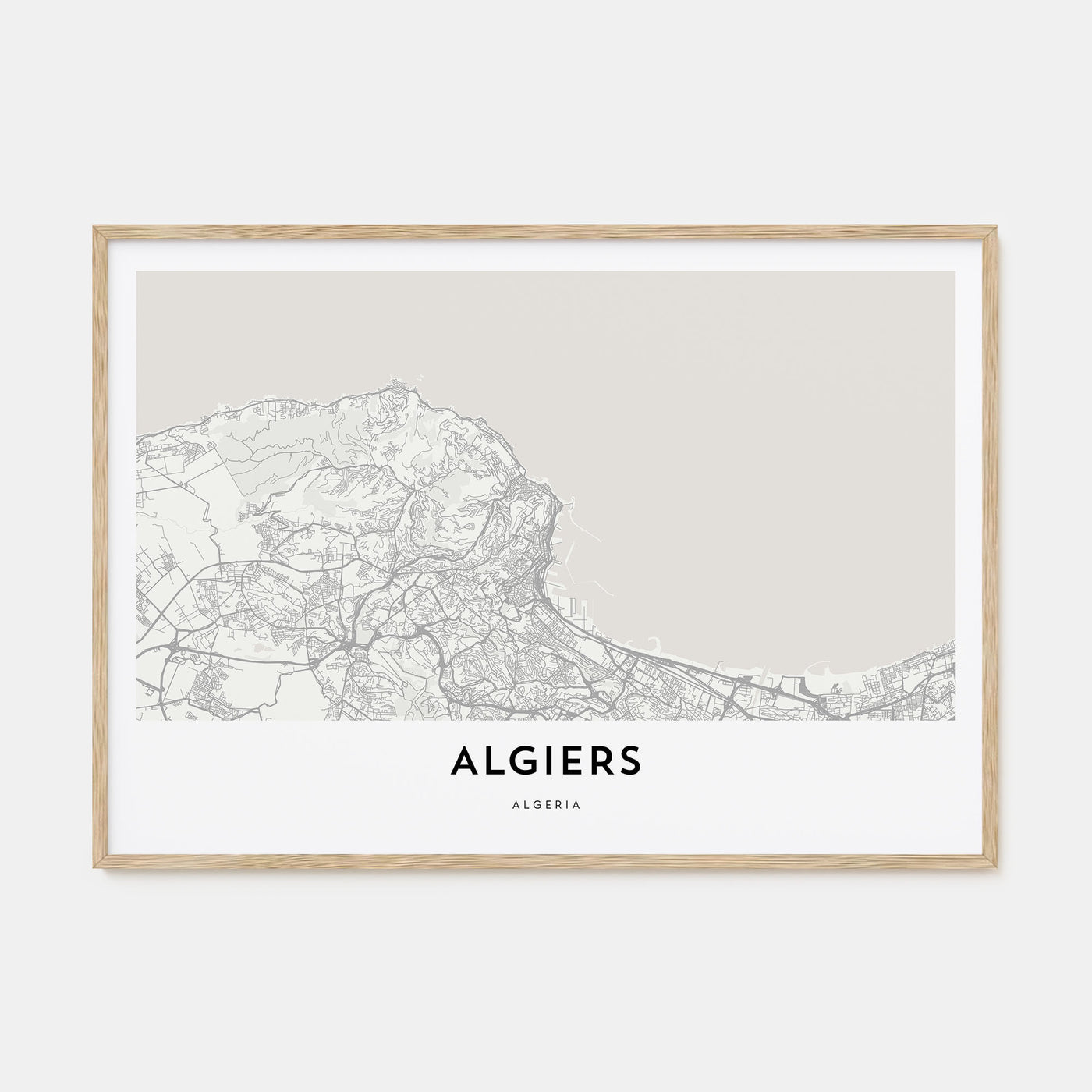 Algiers Map Landscape Poster