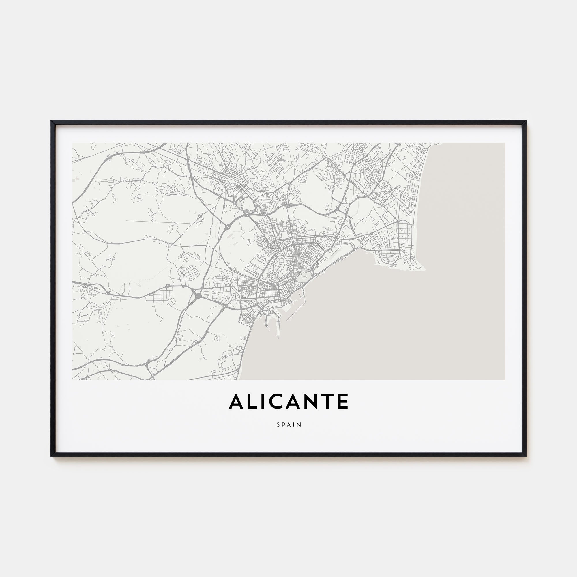 Alicante Map Landscape Poster