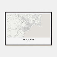 Alicante Map Landscape Poster