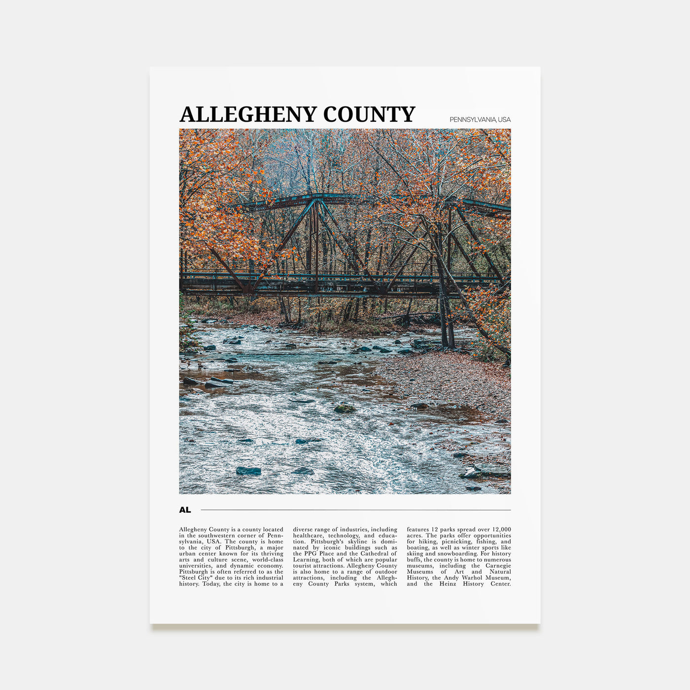 Allegheny County Travel Color Poster