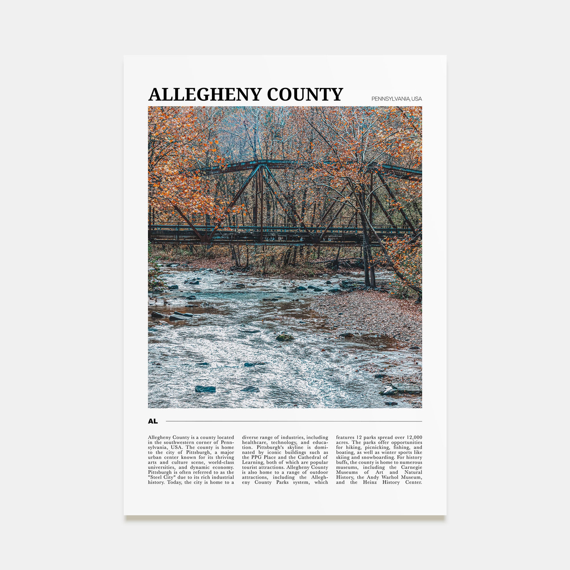 Allegheny County Travel Color Poster