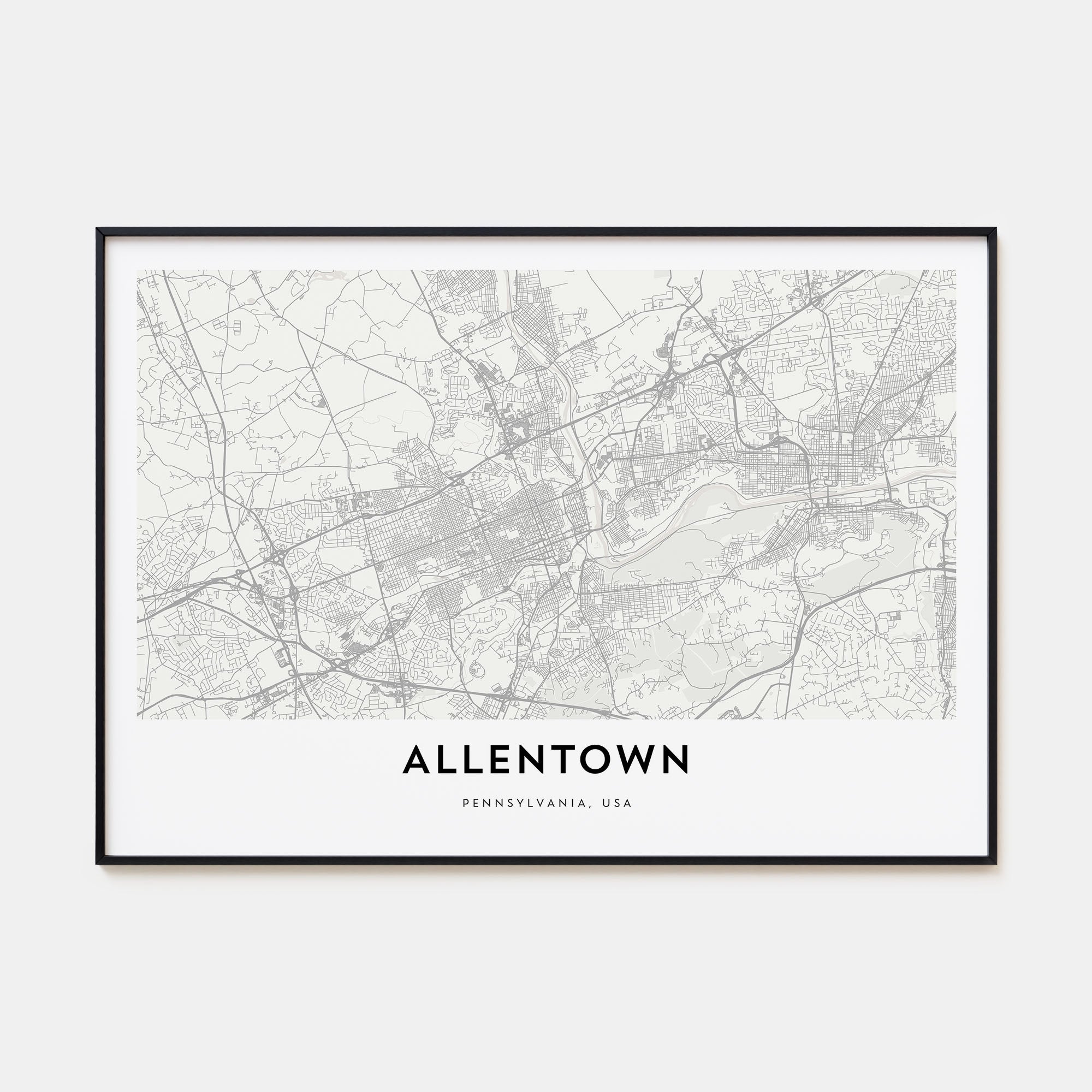Allentown Map Landscape Poster