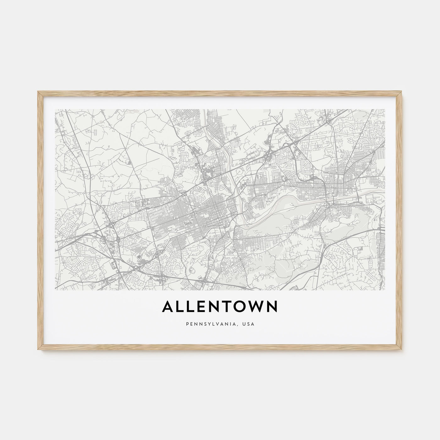 Allentown Map Landscape Poster