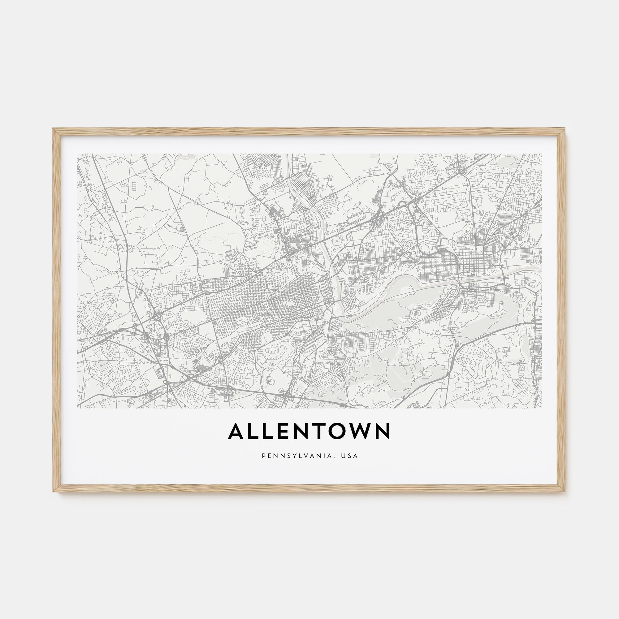 Allentown Map Landscape Poster