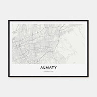 Almaty Map Landscape Poster
