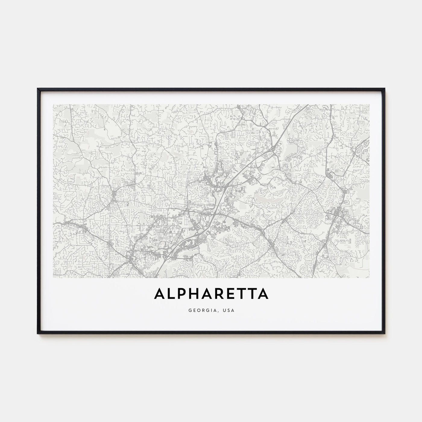 Alpharetta Map Landscape Poster