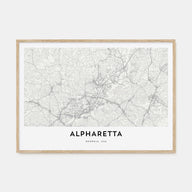 Alpharetta Map Landscape Poster