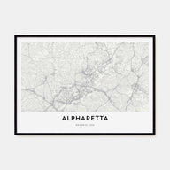 Alpharetta Map Landscape Poster