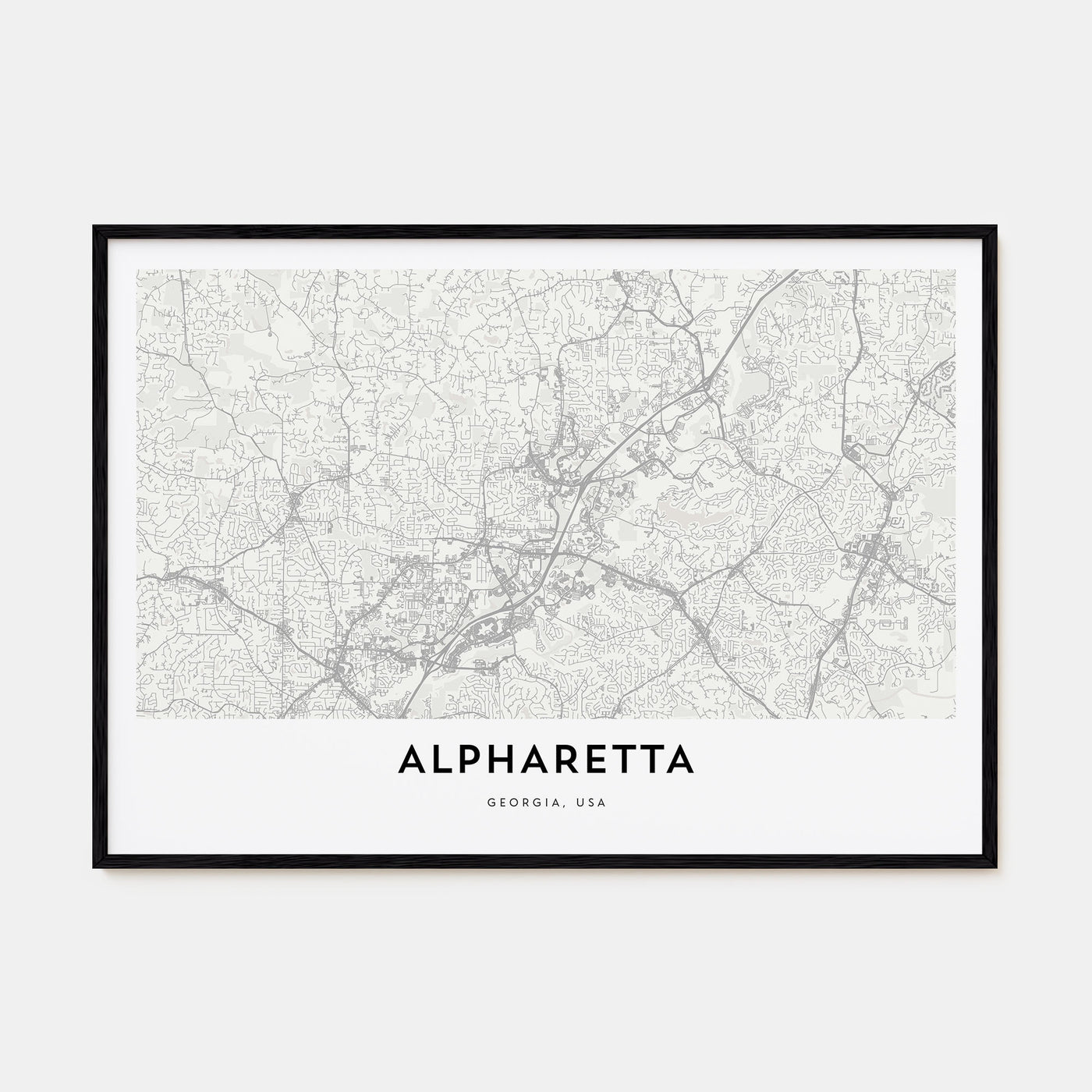 Alpharetta Map Landscape Poster