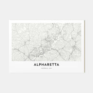 Alpharetta Map Landscape Poster