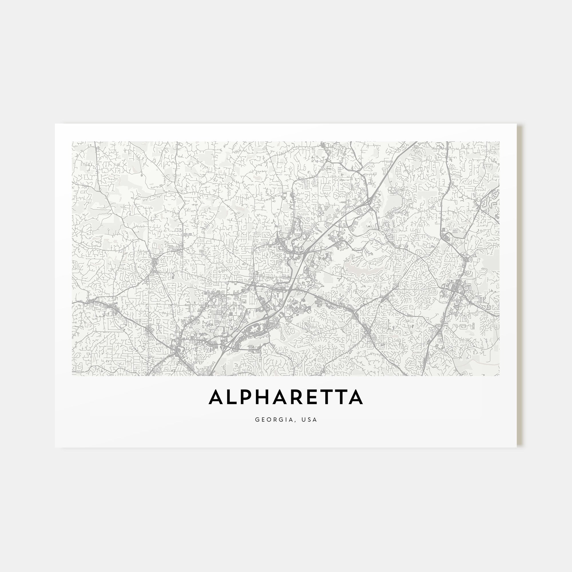 Alpharetta Map Landscape Poster