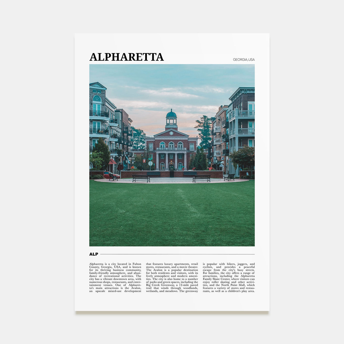 Alpharetta Travel Color Poster