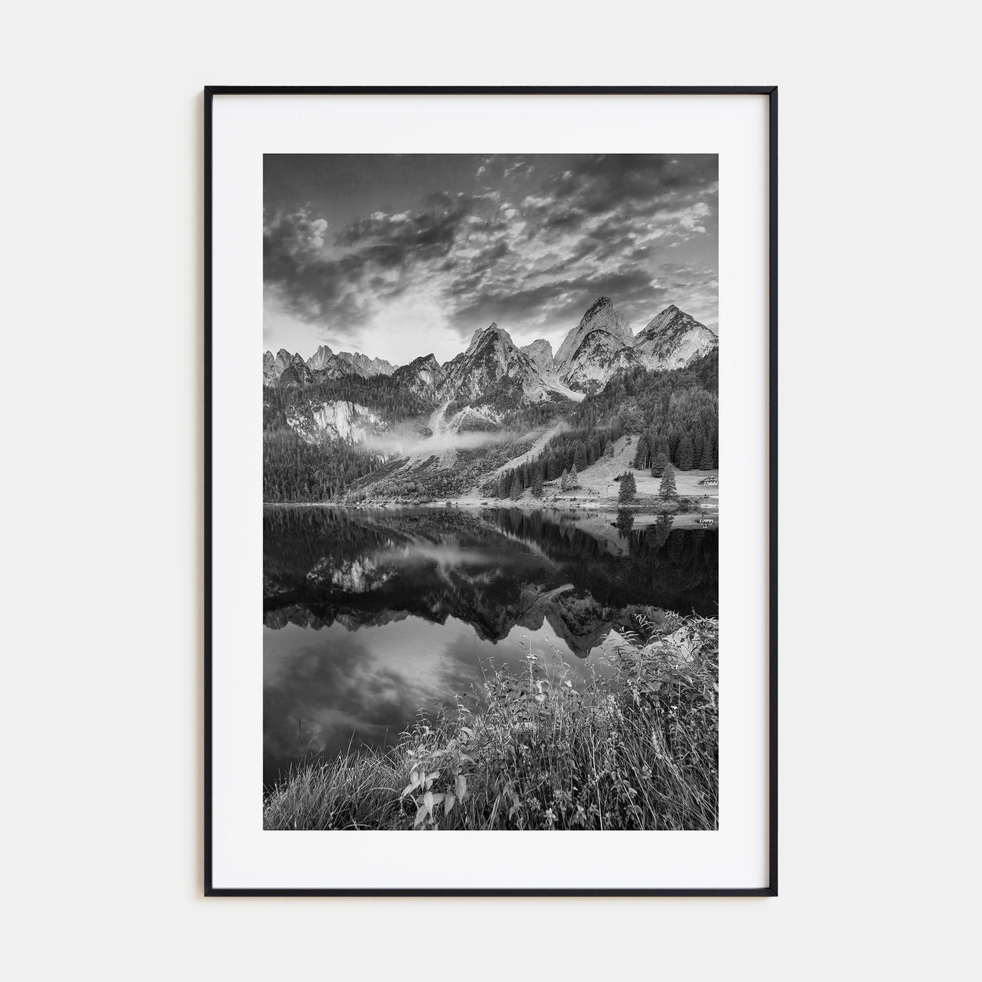 Alpine Landscape Photo B&W Poster