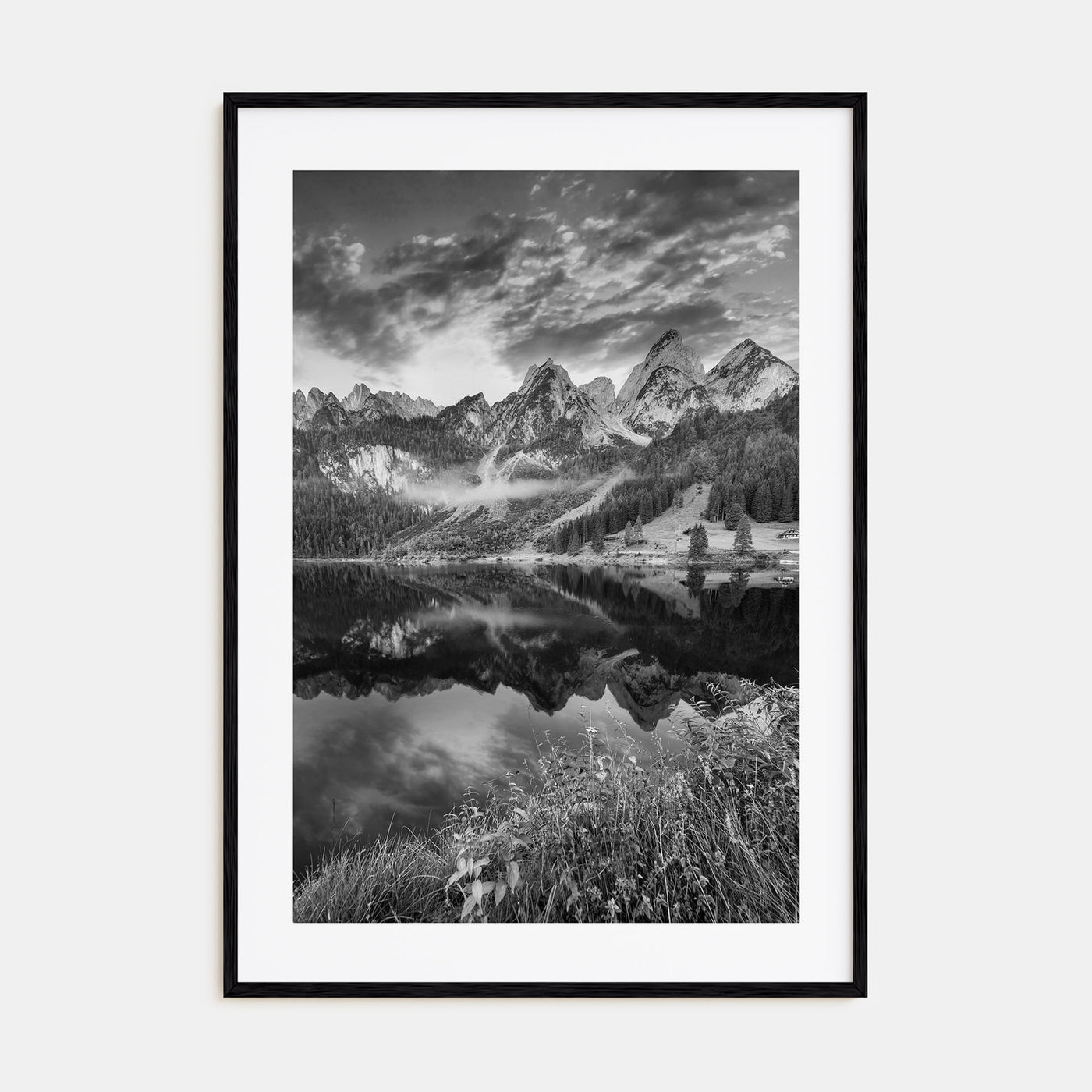 Alpine Landscape Photo B&W Poster