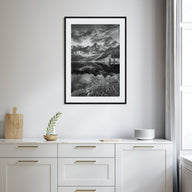 Alpine Landscape Photo B&W Poster