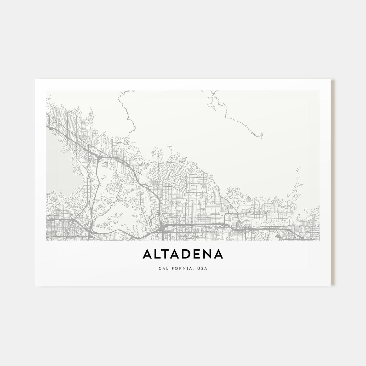 Altadena Map Landscape Poster