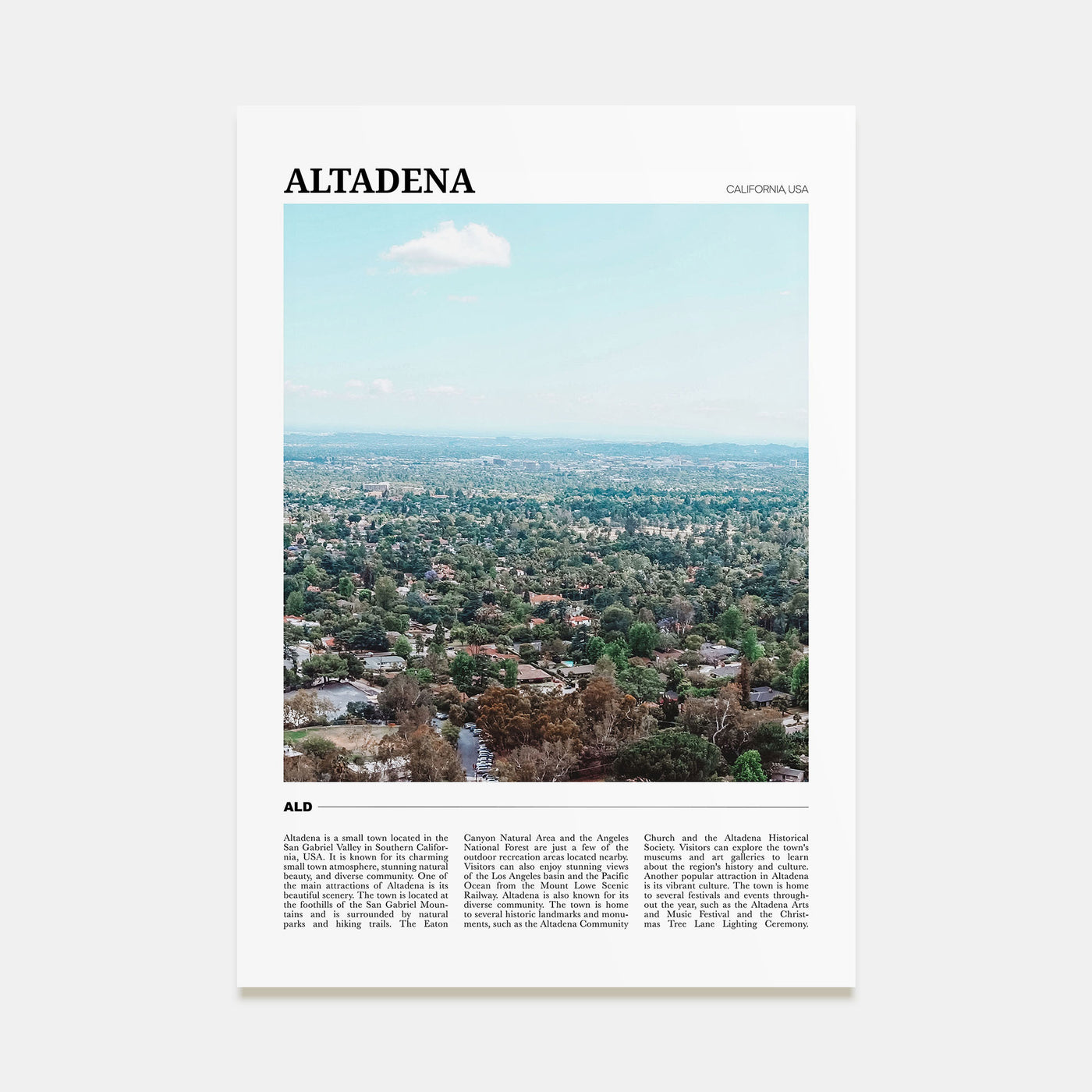 Altadena Travel Color Poster
