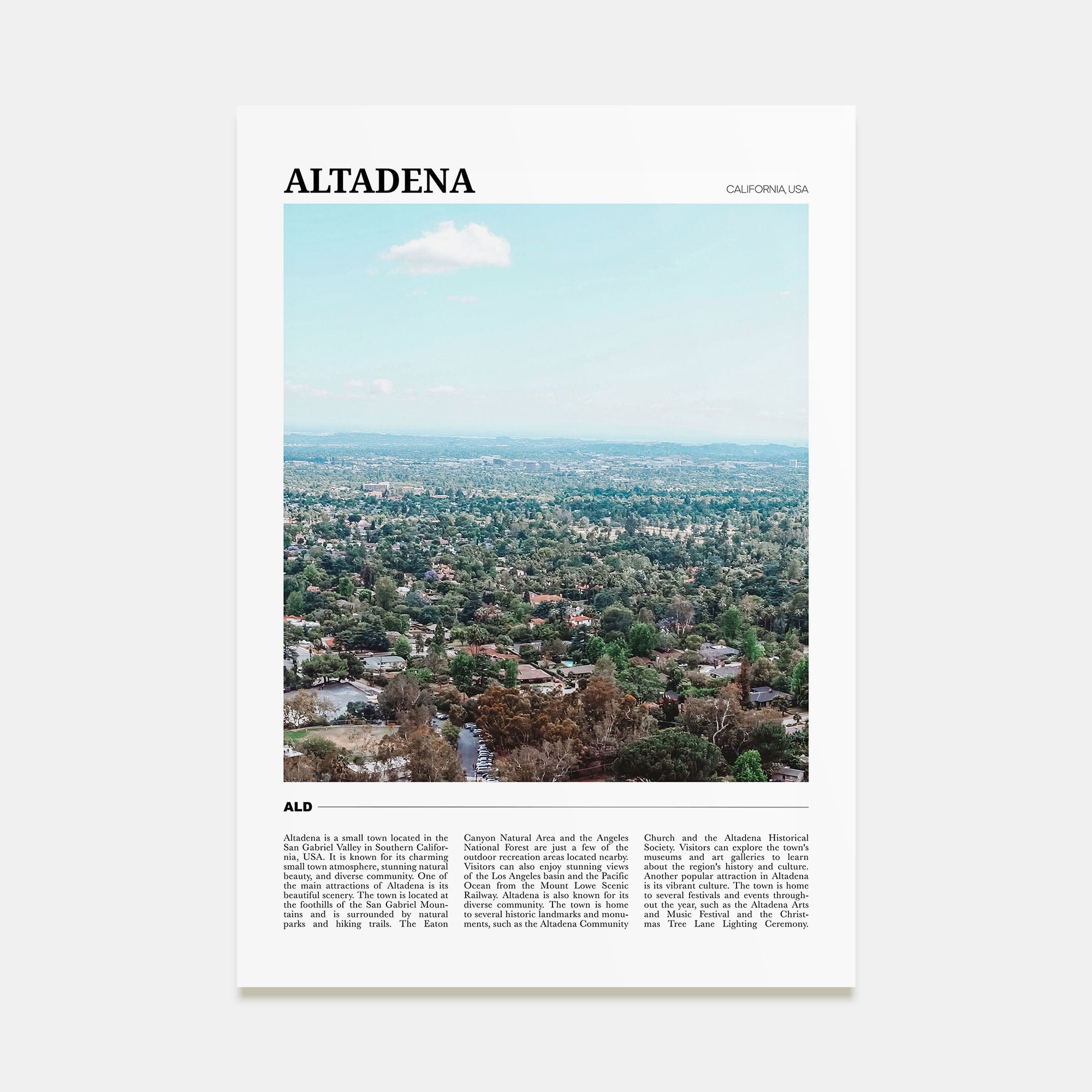 Altadena Travel Color Poster