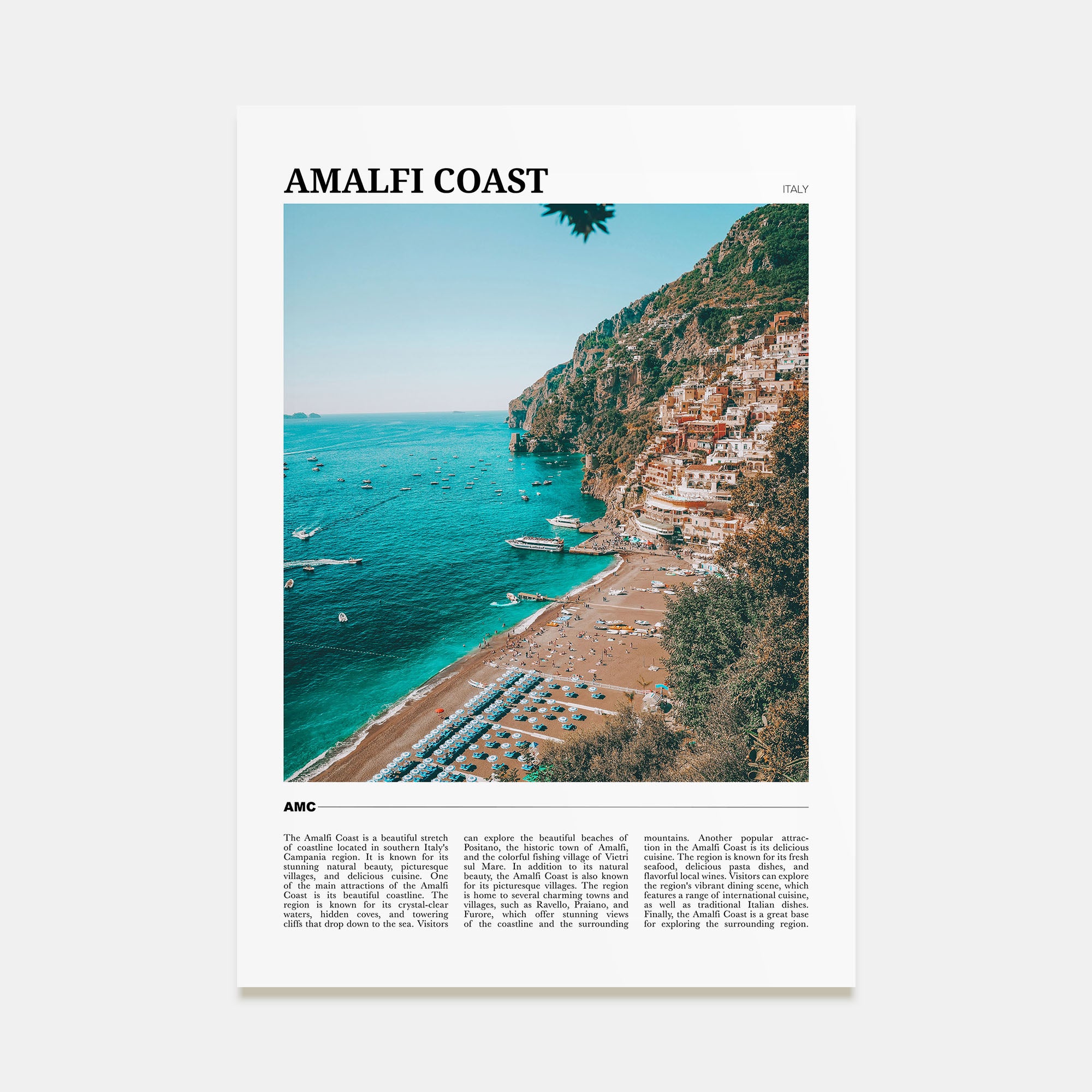 Amalfi Coast Travel Color Poster