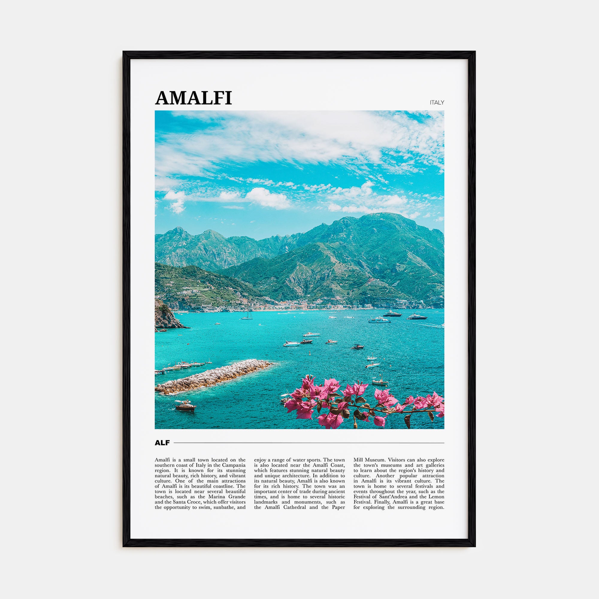 Amalfi Travel Color Poster
