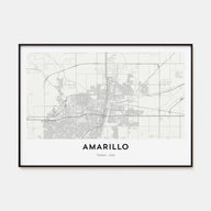 Amarillo Map Landscape Poster